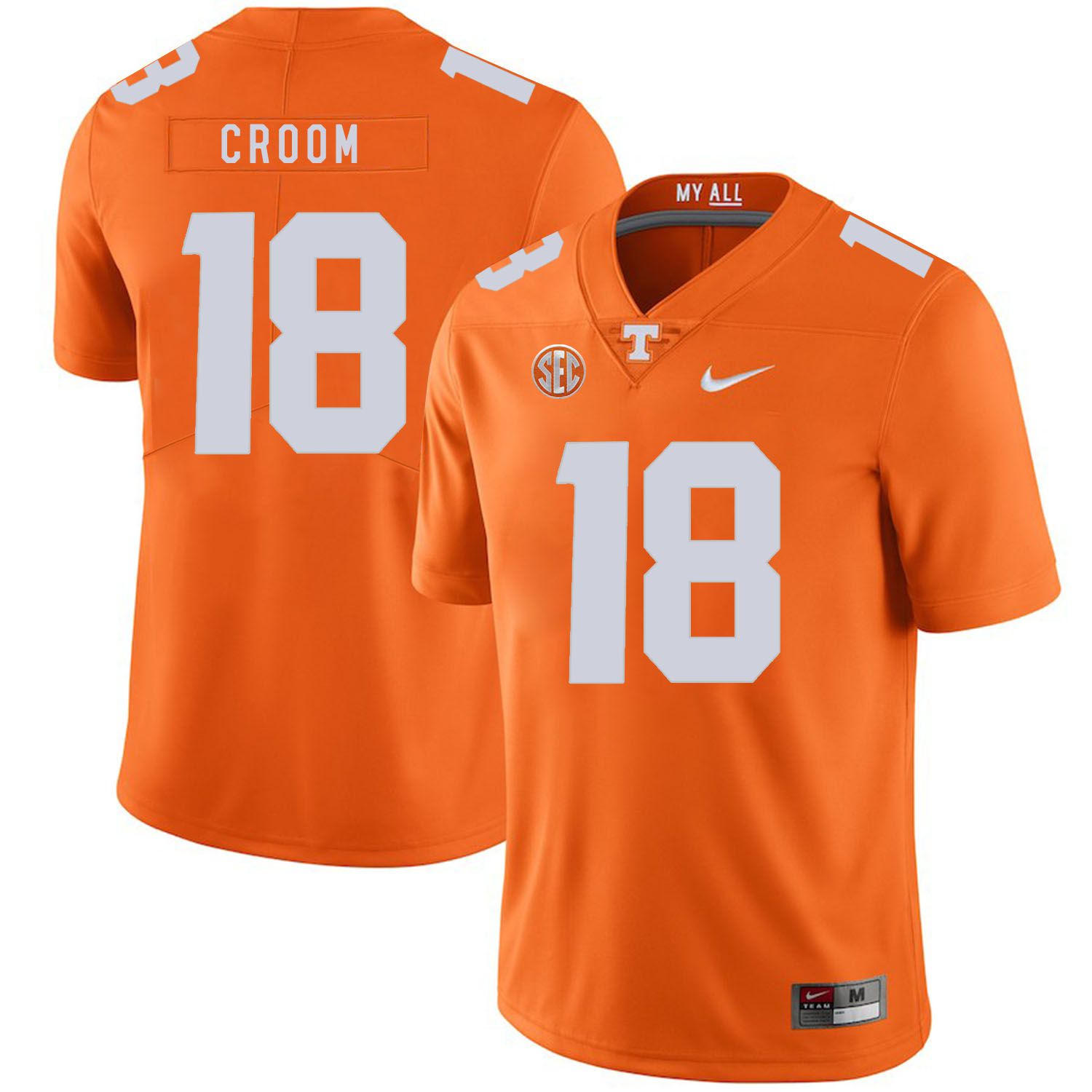 Men Tennessee Volunteers 18 Croom Orange Customized NCAA Jerseys